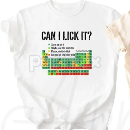 "Can I Lick It" Periodic Table Shirt - Funny Chemistry Shirt, Elements Table Pun Tee, Science Scientist Gift, Nerdy Humor Apparel-Pasimax