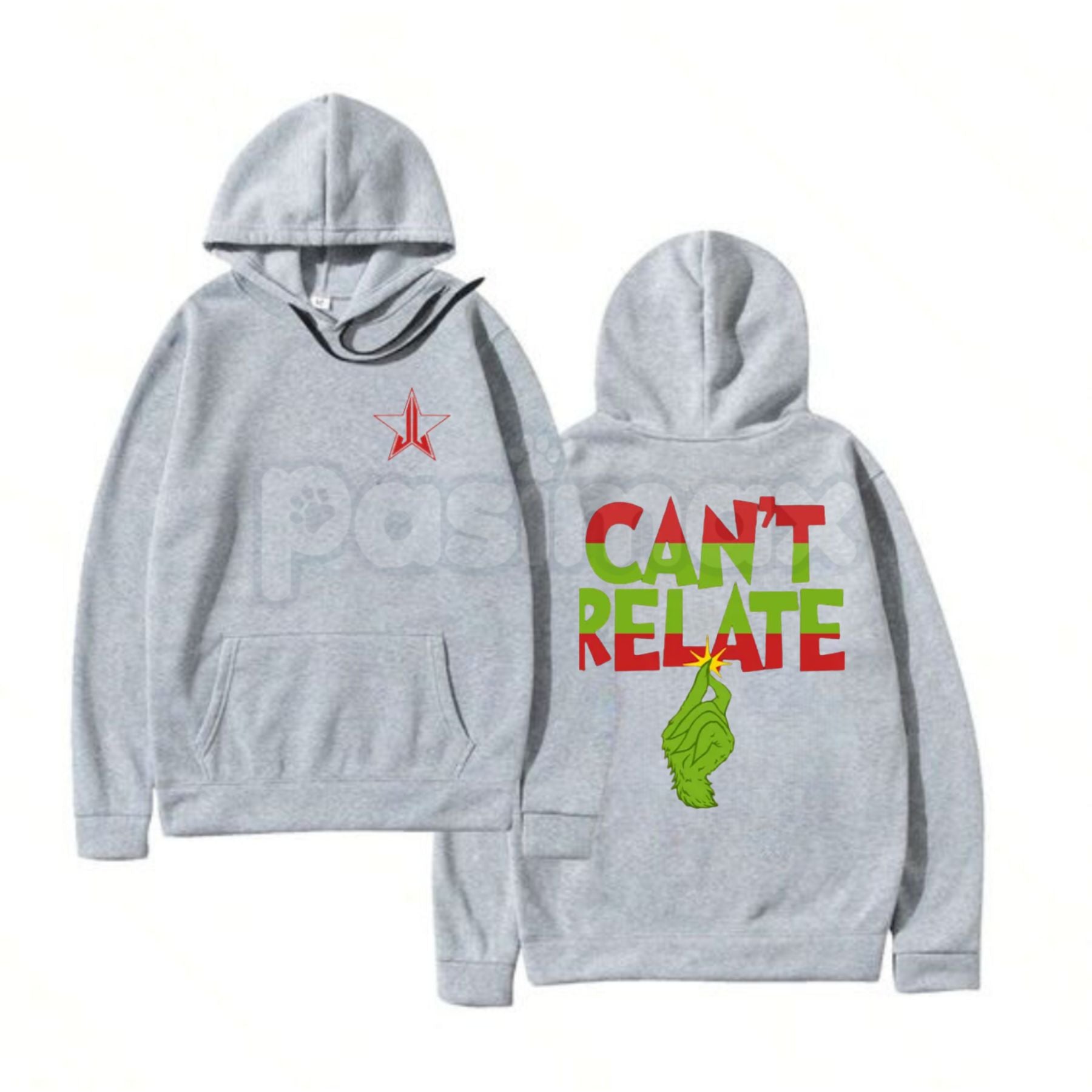 "Can't Relate" Holiday Hoodie – Funny Anti-Christmas Slogan Pullover, Grinch & Introvert Festive Apparel, Unisex-Pasimax