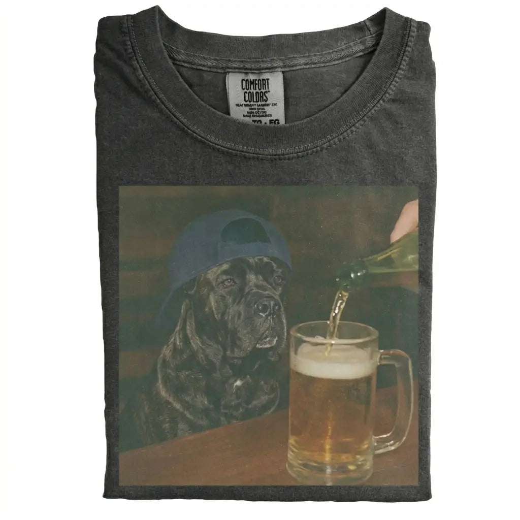 Comfort Colors® Custom Dog Breeds Beer T-Shirt – Vintage 90s Funny Edgy Dog Meme Tee, Aesthetic Brewery Lover Dog Dad Gift Shirt