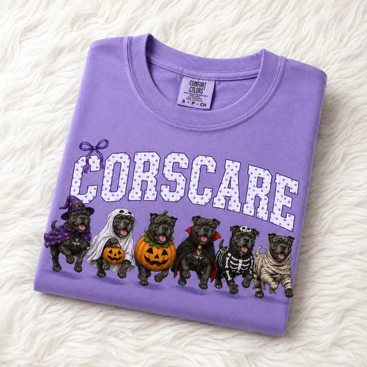 Comfort Colors® Dog Breeds Halloween T-Shirt – Funny Dog Mom Spooky Season Graphic Tee, Vintage Pet Lover Unisex Top