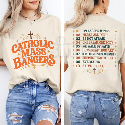 Catholic Mass Bangers T-Shirt – Funny Christian Hymn Faith Graphic Tee-Pasimax