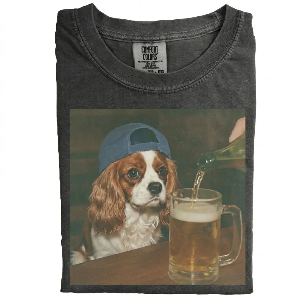 Comfort Colors® Custom Dog Breeds Beer T-Shirt – Vintage 90s Funny Edgy Dog Meme Tee, Aesthetic Brewery Lover Dog Dad Gift Shirt