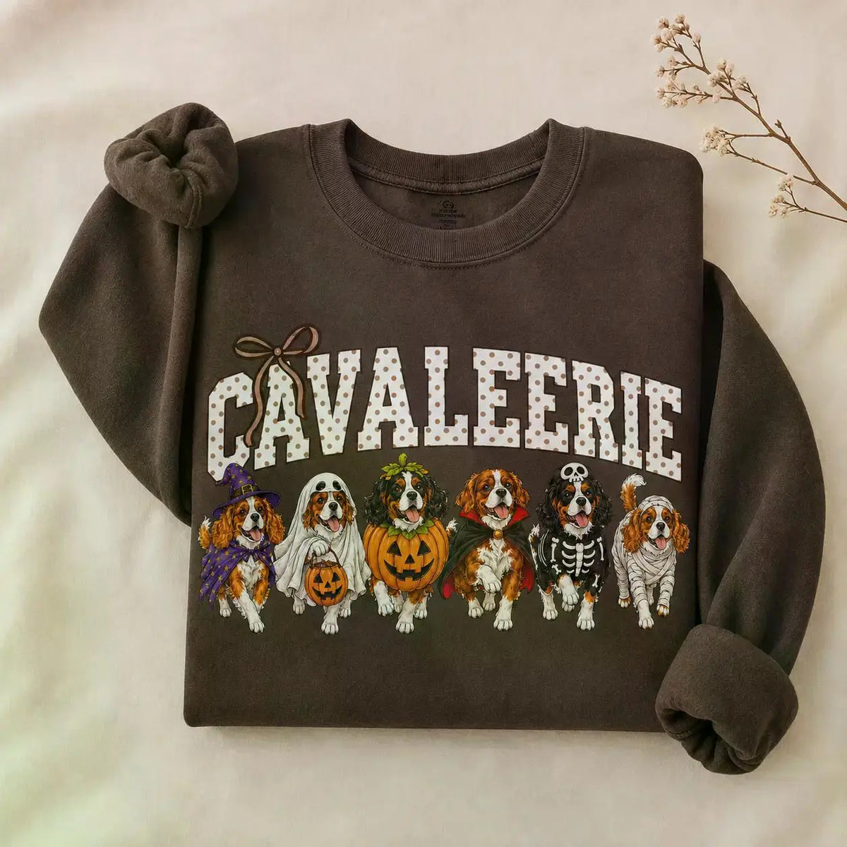 Dark Chocolate 30+ Halloween Dog Breeds Sweatshirt | Dog Mom Fall Crewneck