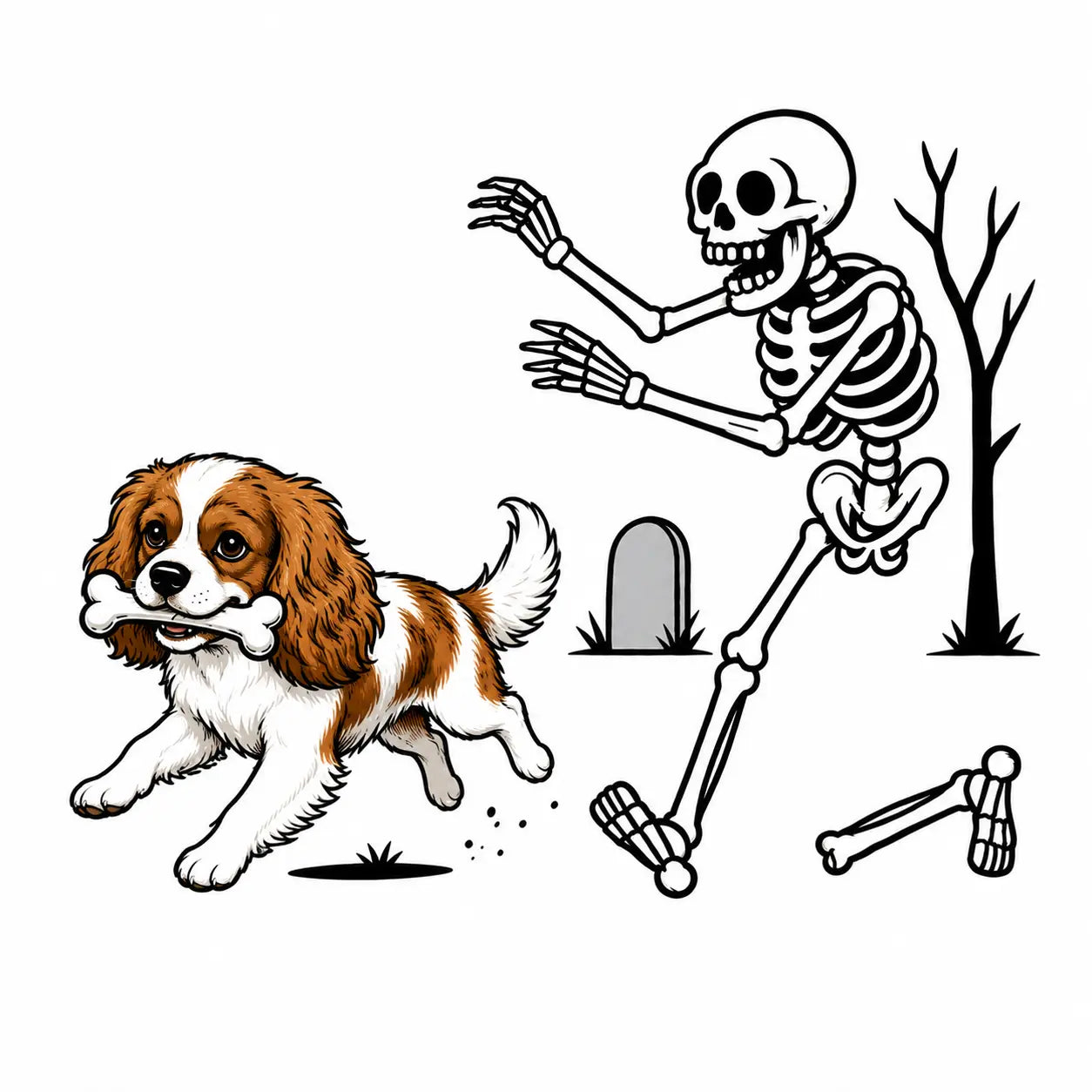 Comfort Colors® Dog Breeds Halloween Skeleton T-Shirt – Funny Spooky Season Pet Lover Graphic Tee, Retro Aesthetic Dog Costume Unisex Top