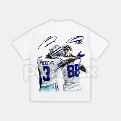 CeeDee Lamb & George Pickens Graphic T-Shirt - NFL Superstar Wide Receiver Tee, Football Fan Apparel, Dynamic WR Duo Gift-Pasimax
