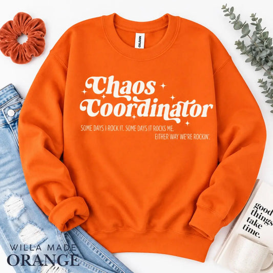 Chaos Coordinator Retro Sweatshirt | Funny Mom & Work Humor Crewneck-Pasimax