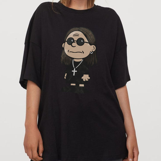 Charlie Brown x Ozzy Osbourne T-Shirt - Charles Schulz Inspired Graphic Tee, Funny Rock Music Mashup Shirt-Pasimax