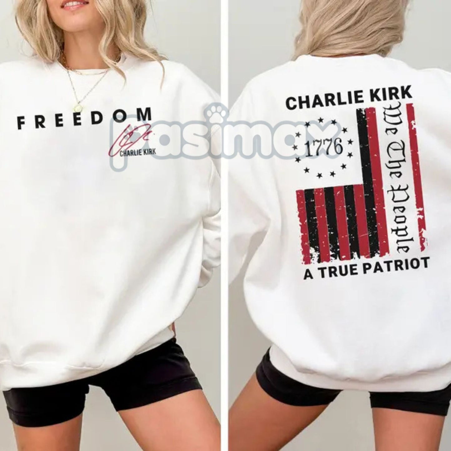 Charlie Freedom Sweatshirt – Patriotic 1776 American Flag Pullover-Pasimax