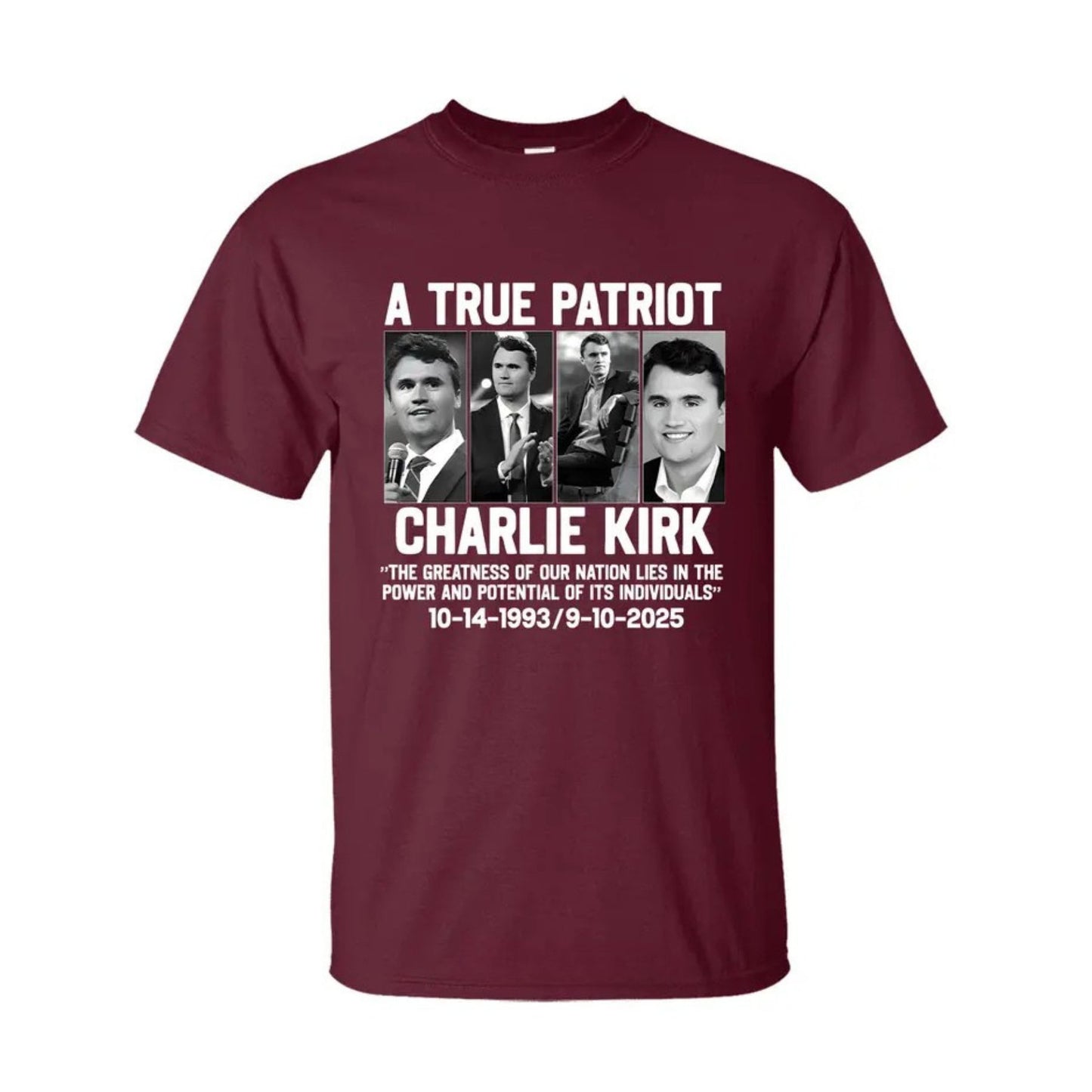 Charlie Kirk Patriotic T-Shirt - "The Greatness of Our Nation" Quote Tee, American Political Apparel-Pasimax