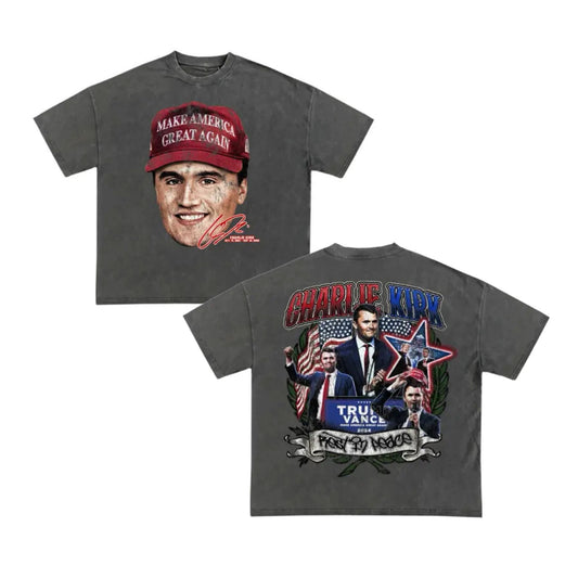 Charlie Kirk Vintage Graphic T-Shirt – Retro Conservative Political Tee, Bold Statement Apparel, Unisex Top for Supporters-Pasimax
