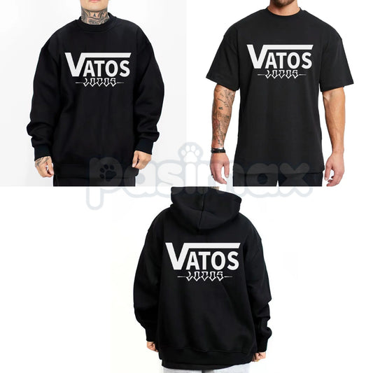 Chicano Clothing Vatos Loc Forever El Gallo Negro – Lowrider Oversized Graphic Tee, Heavy Sweatshirt & Hoodie-Pasimax