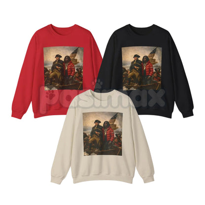 Chief K x Washington Sweatshirt | Crossing the Delaware Football Mashup Crewneck | KC Football History Pullover | Legendary Quarterback Victory Shirt | Patriotic Sports Graphic Jumper | Retro Game Day Apparel-Pasimax