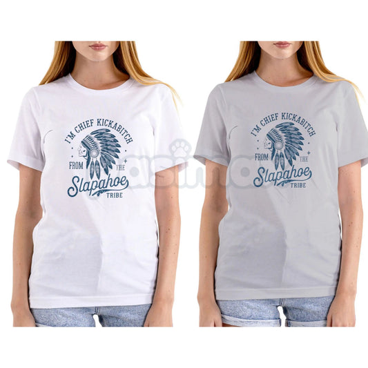 "Chief Kickabitch" Funny Parody T-Shirt - Slapahoe Tribe Graphic Tee, Vintage Sarcastic Humor Shirt, Ironic Retro Cultural Parody Top, Premium Heavyweight Unisex Gag Gift, Bold Statement Humor Apparel-Pasimax