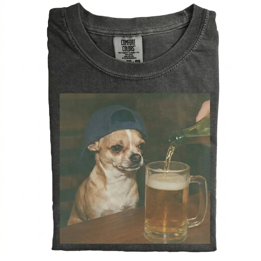 Comfort Colors® Custom Dog Breeds Beer T-Shirt – Vintage 90s Funny Edgy Dog Meme Tee, Aesthetic Brewery Lover Dog Dad Gift Shirt