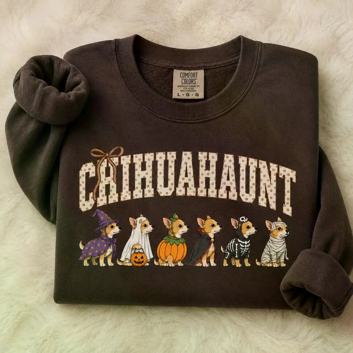Dark Chocolate 30+ Halloween Dog Breeds Sweatshirt | Dog Mom Fall Crewneck