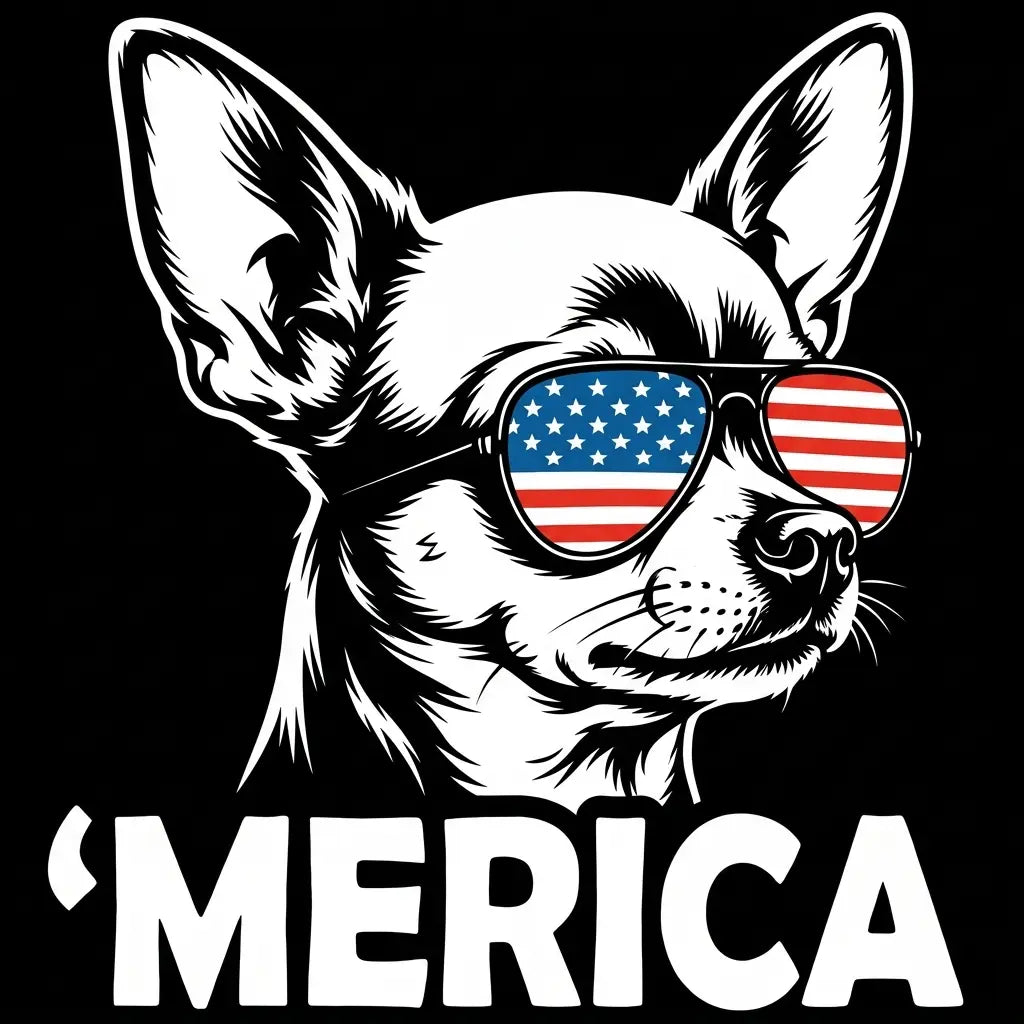 Comfort Colors® Patriotic Dog 4th of July T-Shirt – Funny "Merica" Golden Retriever & Australian Shepherd Shirt, Retro Independence Day Dog Lover Tee
