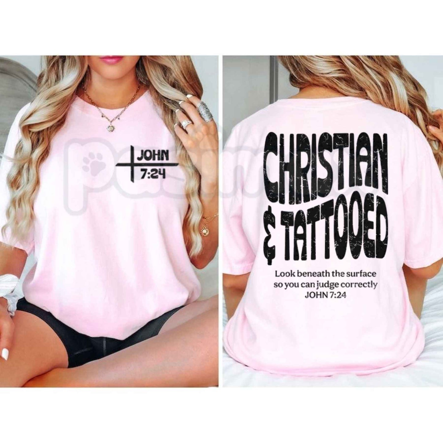Christian & Tattooed John 7:24 Bible Verse T-Shirt – Faith Vintage Ink Unisex Cotton Graphic Tee-Pasimax