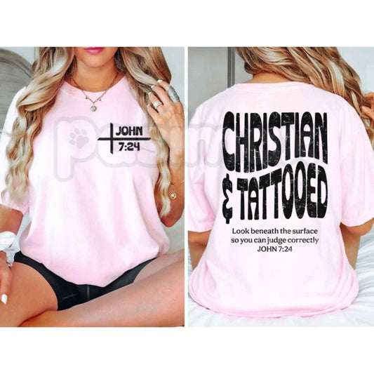 Christian & Tattooed John 7:24 Bible Verse T-Shirt – Faith Vintage Ink Unisex Cotton Graphic Tee-Pasimax