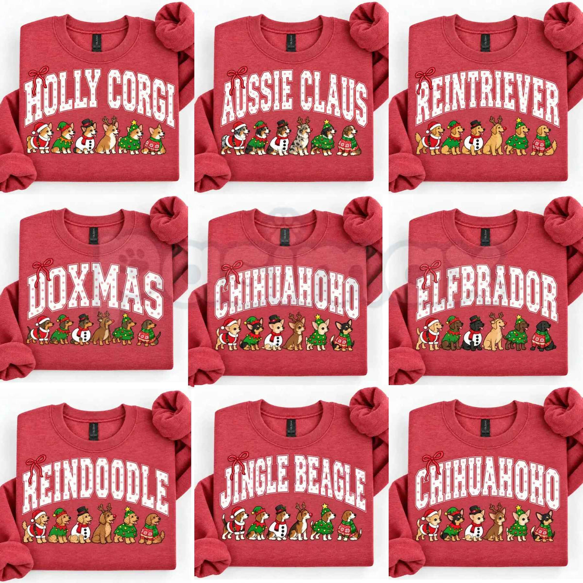 Christmas 30+ Dog Breed Sweatshirt | Merry Dogmas Holly Xmas Crewneck-Pasimax