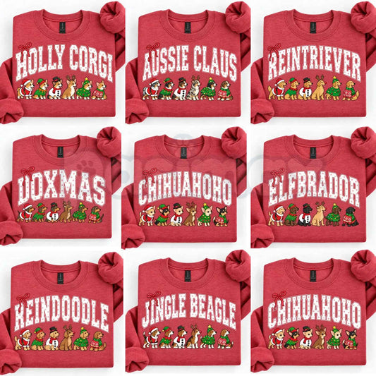 Christmas 30+ Dog Breed Sweatshirt | Merry Dogmas Holly Xmas Crewneck-Pasimax