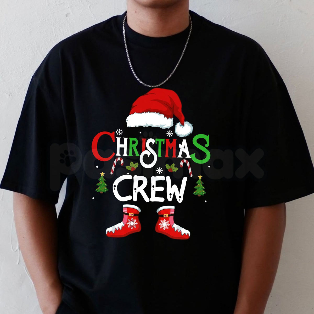 Christmas Crew T-Shirt – Matching Holiday Party Festive Graphic Tee-Pasimax