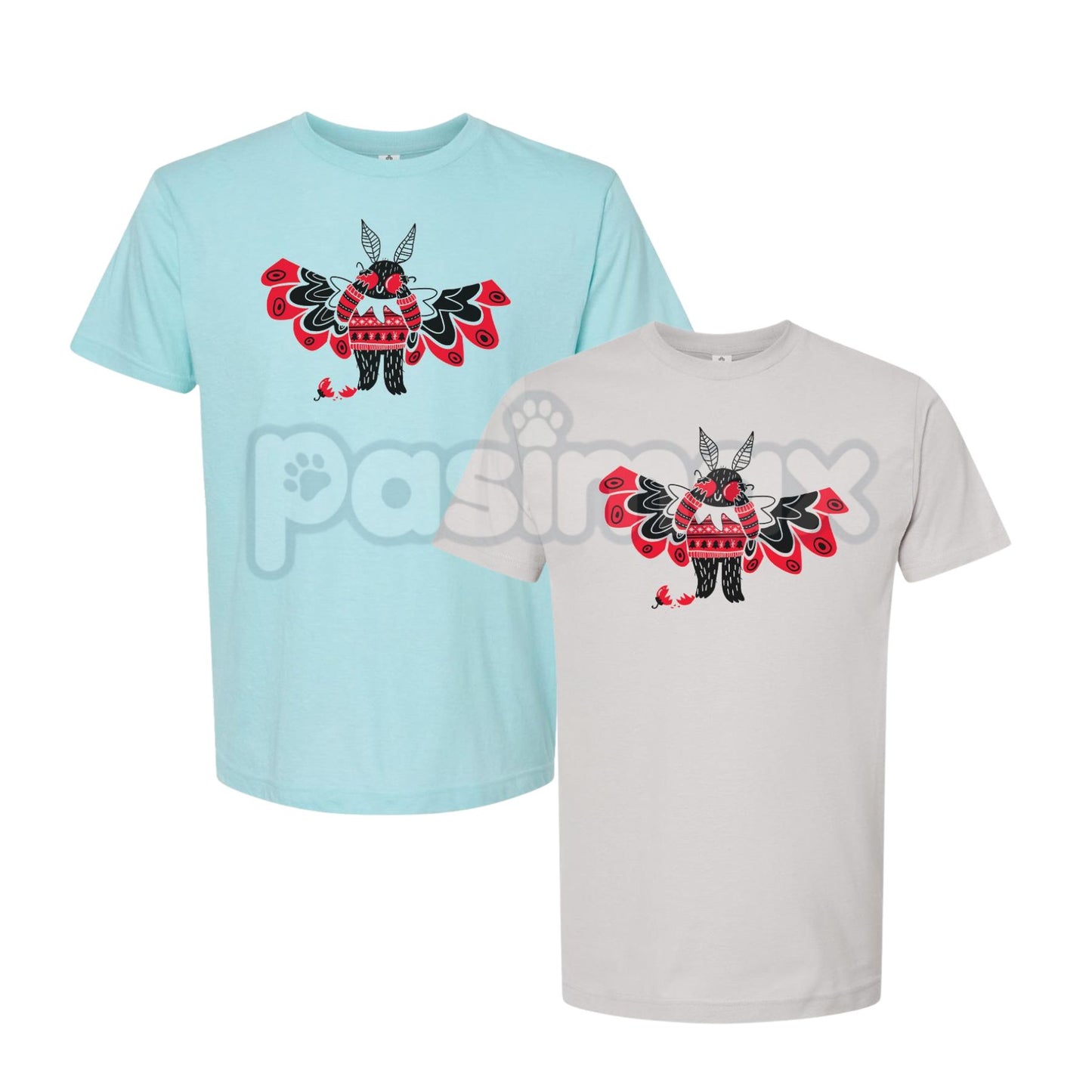 Christmas Mothman T-Shirt - Festive Cryptid Holiday Tee, Point Pleasant Xmas Apparel, Unique Goth Christmas Gift-Pasimax