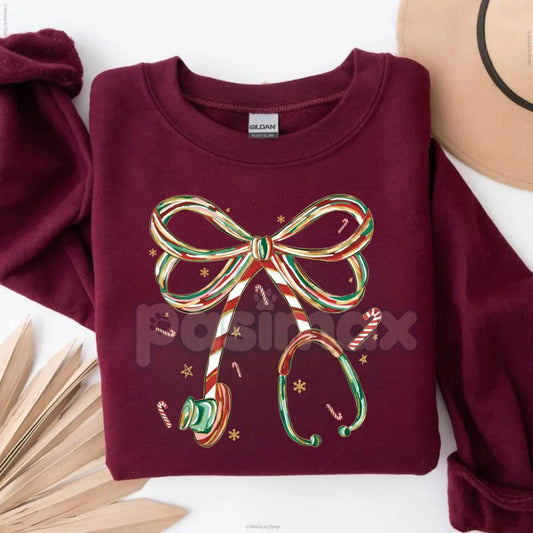 Christmas Nurse Sweatshirt | Heart of Christmas Holiday Medical Crewneck | Sentimental RN LPN Jumper Gift-Pasimax