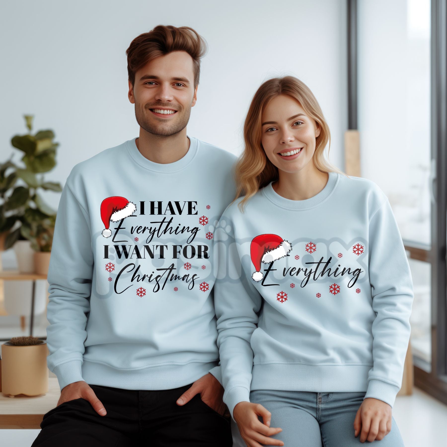 Christmas Party Couple Sweatshirt Set | Matching Holiday Jumper | Funny Xmas Relationship Crewneck | Cute Festive Couple Gift-Pasimax