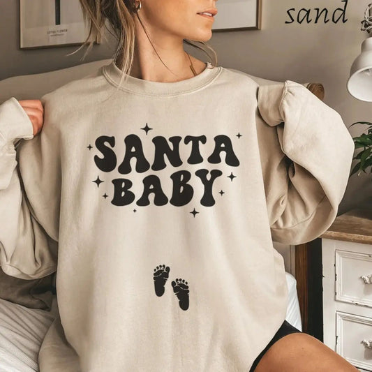 Christmas Pregnancy Announcement Sweatshirt – Santa's Little Secret Holiday Top-Pasimax