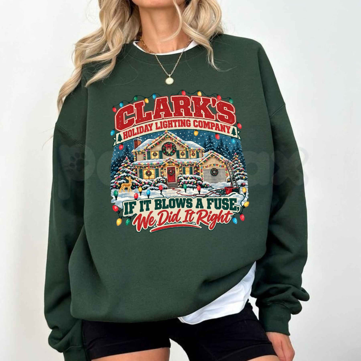 Clark’s Holiday Lighting Co Sweatshirt | Retro Christmas Vacation Crewneck-Pasimax