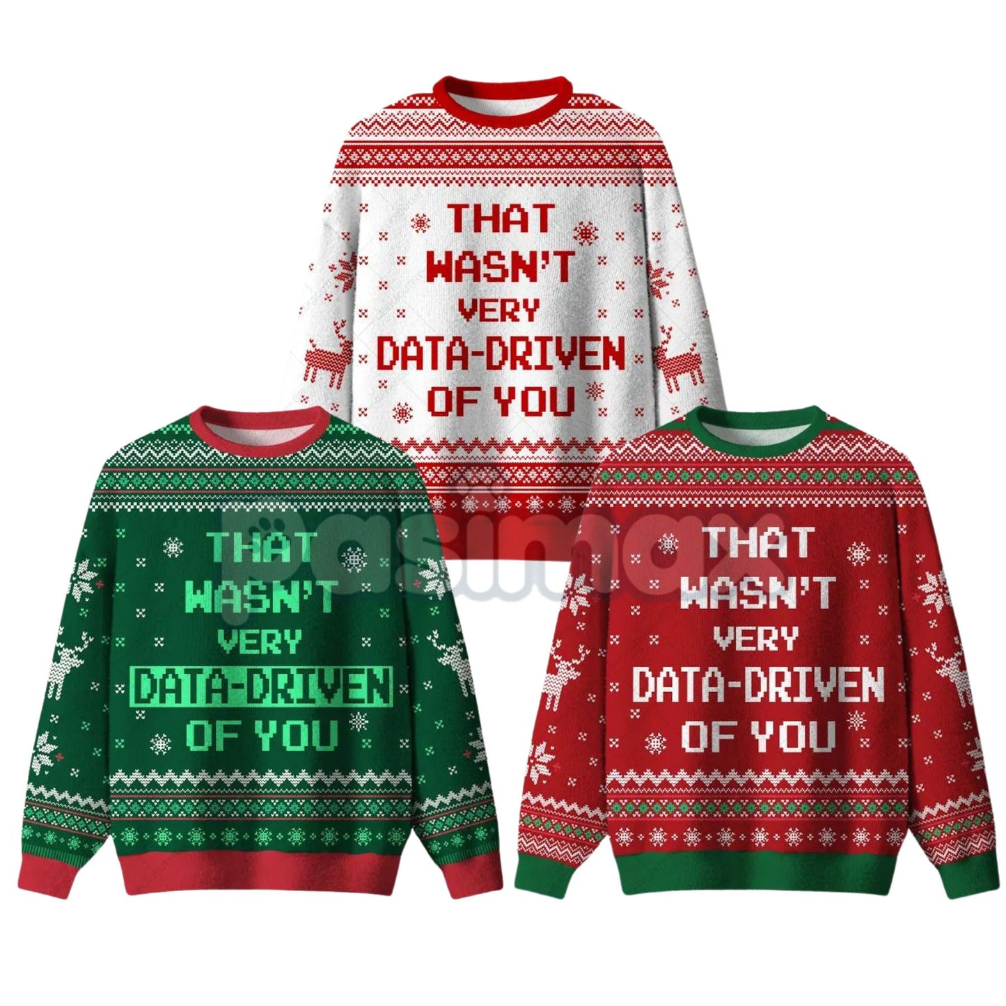 Classic Geek Style Ugly Christmas Sweater – Cozy Crew Neck Knit Jumper, Perfect Holiday Gift for Men & Women-Pasimax