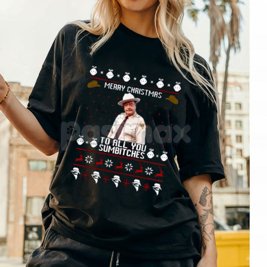 Classic "Merry Christmas" T-Shirt - Festive Holiday Graphic Tee, Unisex Xmas Apparel, Cozy Winter Shirt-Pasimax