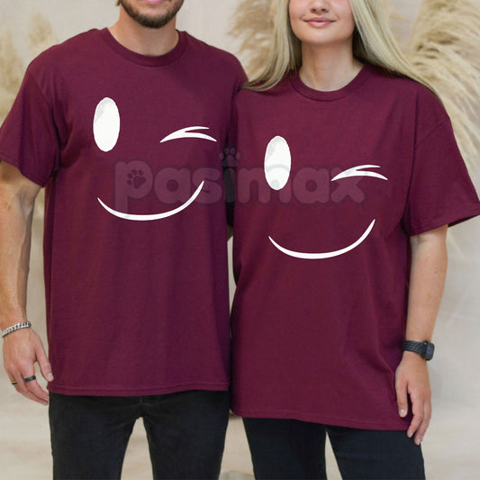 Classic Smile Face T-Shirt - Happy Face Graphic Streetwear Tee, Retro 70s Icon Premium Cotton Shirt, Unisex Heavyweight Positive Vibes Top, Modern Minimalist Smiley Crewneck, Acid House Aesthetic Fashion-Pasimax