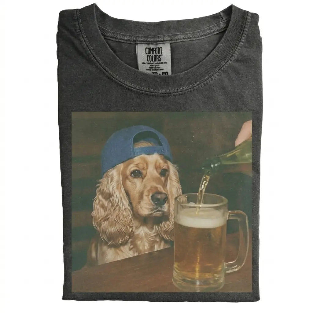 Comfort Colors® Custom Dog Breeds Beer T-Shirt – Vintage 90s Funny Edgy Dog Meme Tee, Aesthetic Brewery Lover Dog Dad Gift Shirt