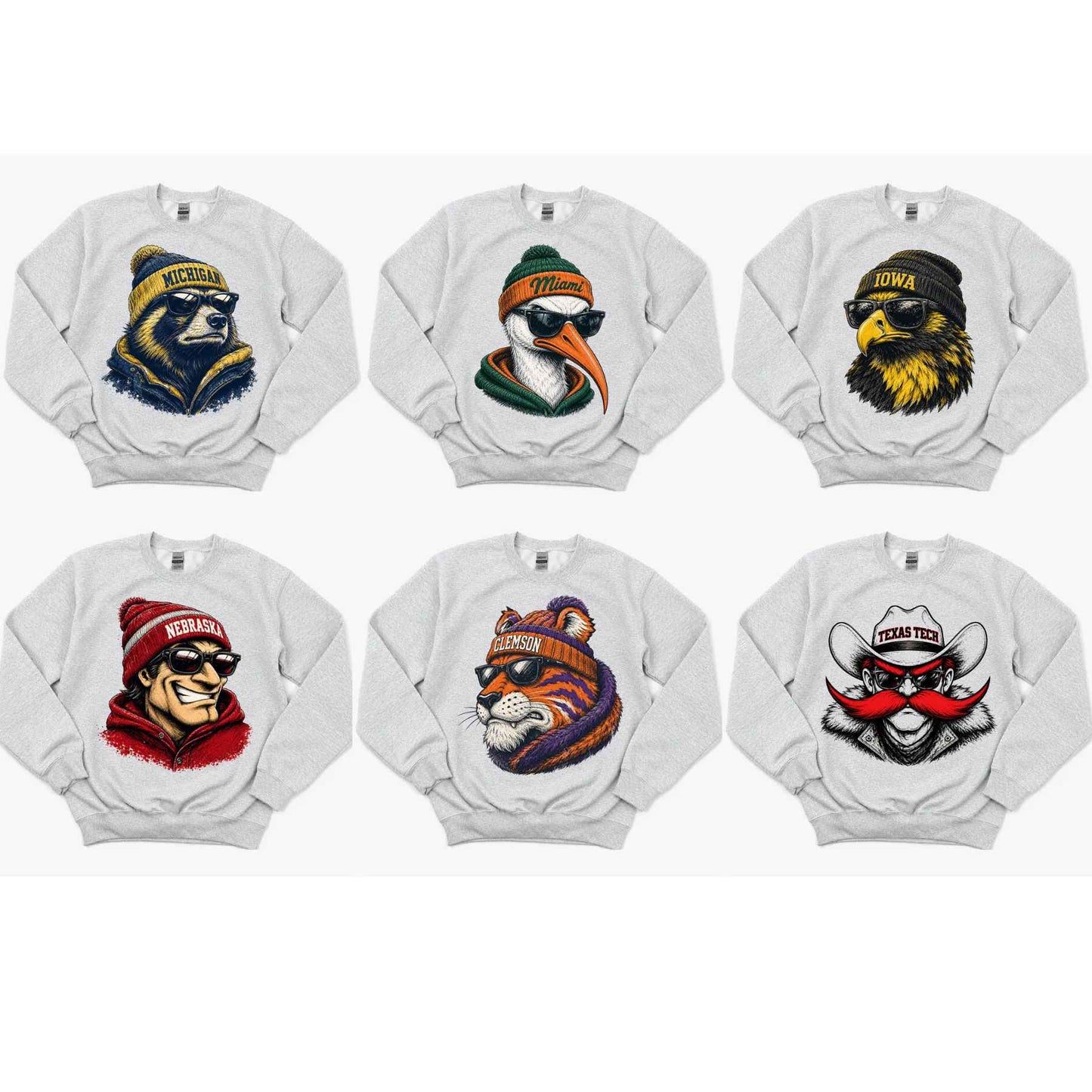 College Football Spirit Animal Sweatshirt | Game Day Mascot Graphic Pullover-Pasimax
