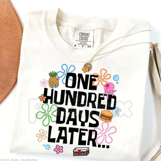 Comfort Colors® "100 Days Later" Teacher Survival T-Shirt – Funny 100th Day of School Tee, Trendy Educator Apparel, School Milestone Graphic Top-Pasimax