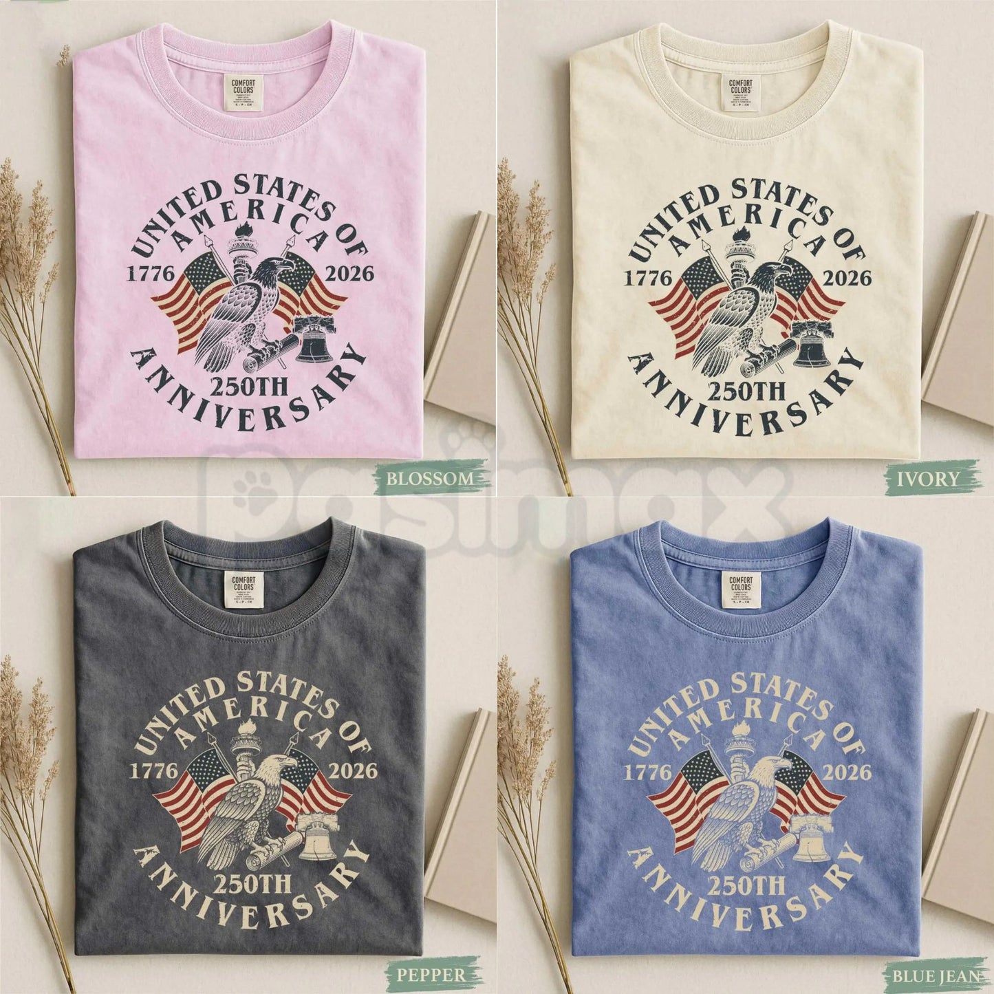 Comfort Colors® 1776–2026 Liberty Bell T-Shirt – USA 250th Anniversary Commemorative Tee, Retro Americana Heritage Shirt, Patriotic Semi-Quincentennial Gift-Pasimax