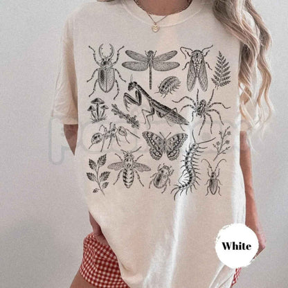 Comfort Colors® 90s Bugs T-Shirt – Vintage Insect Graphic Tee, Tattoo Style Entomology Nature Lover Unisex Top & Gift-Pasimax