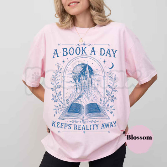 Comfort Colors® A Book a Day Dragon T-Shirt – Fantasy Reader Graphic Tee, Cozy Bookworm Book Club Unisex Top & Gift-Pasimax