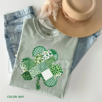 Comfort Colors® All-Over Shamrock Printed T-Shirt – Groovy Retro St. Patrick’s Day Tee, Multi-Clover Graphic Shirt, Aesthetic Green Luck Streetwear-Pasimax