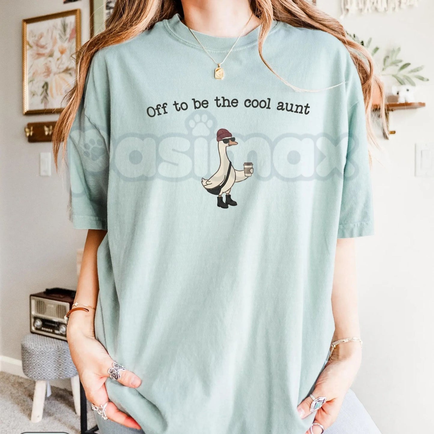 Comfort Colors® Auntie Silly Goose T-Shirt – Cool Aunt Club Graphic Tee, Funny Pregnancy Announcement Shirt, Aesthetic New Auntie Gift-Pasimax
