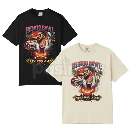 Comfort Colors® Benito Bowl "Half Time" T-Shirt – Vintage Sporty Bad Bunn Tee, Retro Game Day Concert Shirt, Most Wanted Game Day Top, Latin Urban Aesthetic-Pasimax