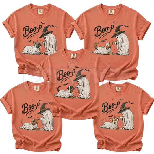 Comfort Colors® Boo-p Ghost Dog T-Shirt – Funny Halloween Dog Mom Graphic Tee, Retro Spooky Pup Unisex Top & Gift-Pasimax