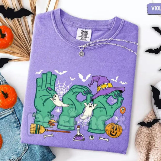 Comfort Colors® 'Boo In ASL' SPED Teacher Halloween T-Shirt – Autism Teacher Shirt, Special Education Graphic Tees, Teacher Gift-Pasimax