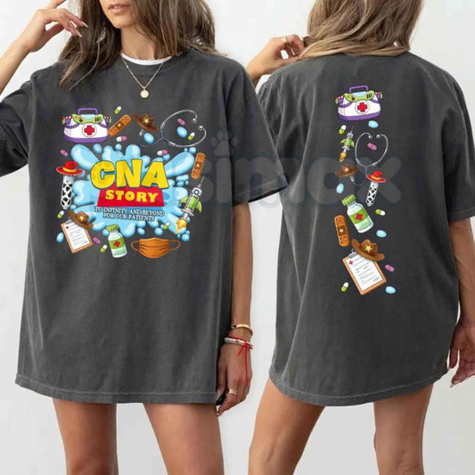 Comfort Colors® CNA Story T-Shirt – "To Infinity and Beyond" Pediatric CNA Graphic Tee, Retro Medical Professional Unisex Top-Pasimax