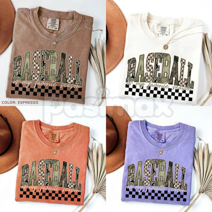 Comfort Colors® Camo Baseball Mama T-Shirt – Coquette Military Camouflage Sports Tee, Vintage Bow Baseball Mama Shirt, Trendy Game Day Mama Aesthetic Top-Pasimax