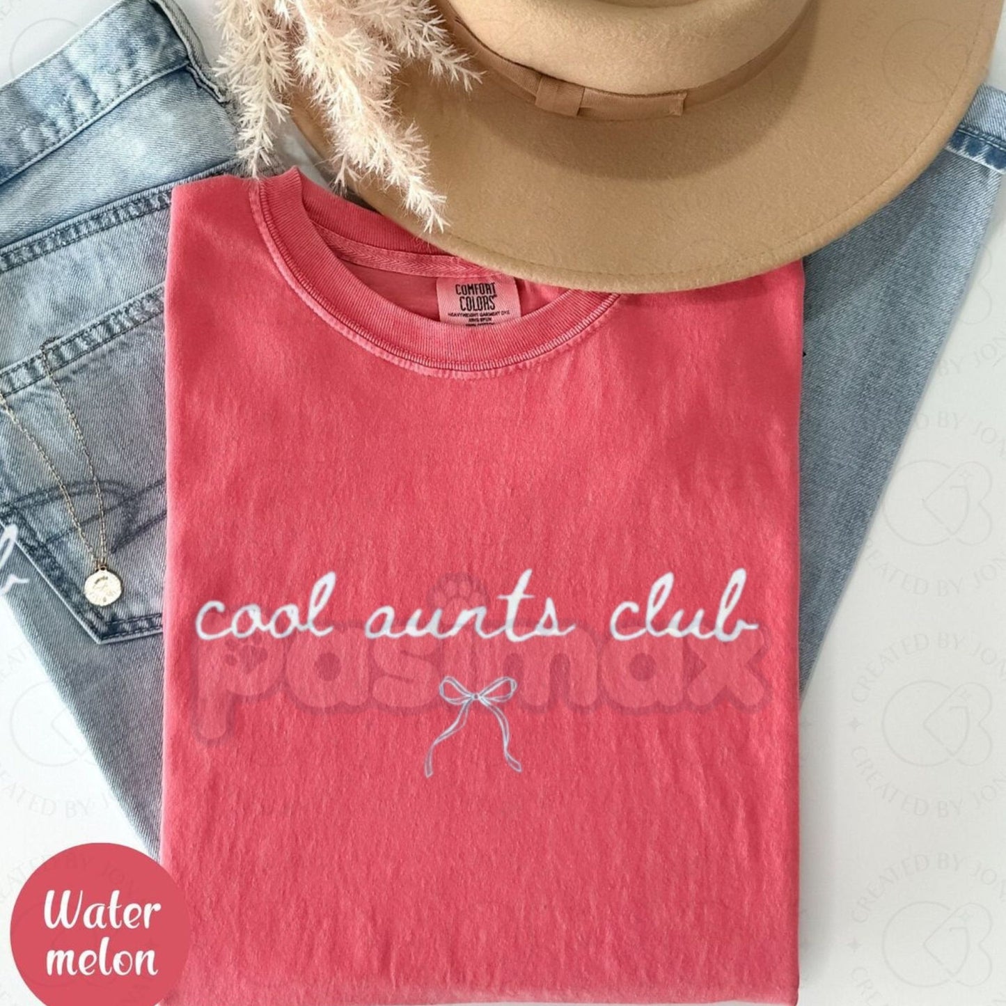 Comfort Colors® 'Cool Aunts Club' T-Shirt – Retro Auntie Graphic Tee, Personalized Best Aunt Ever Gift, Vintage Aesthetic Apparel-Pasimax