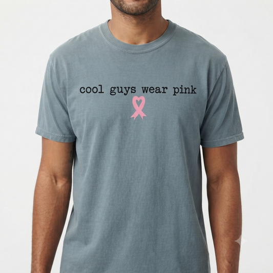 Comfort Colors® Cool Guys Wear Pink Breast Cancer Support T-Shirt – Cancer Support Squad Graphic Tee, Pink Ribbon Men's Unisex Top & Gift-Pasimax