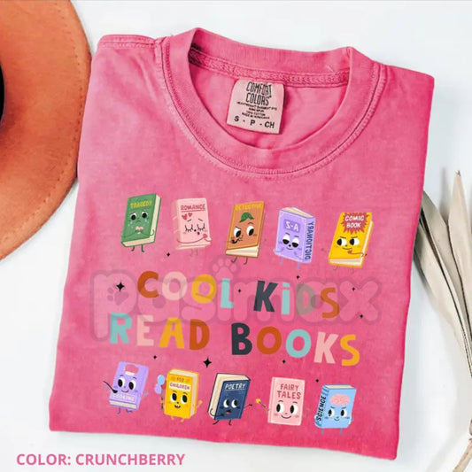 Comfort Colors® Cool Kids Read Books T-Shirt – Retro Teacher Graphic Tee, Librarian Shirt, Kindergarten Reading Teacher Top, School Literacy Gift-Pasimax
