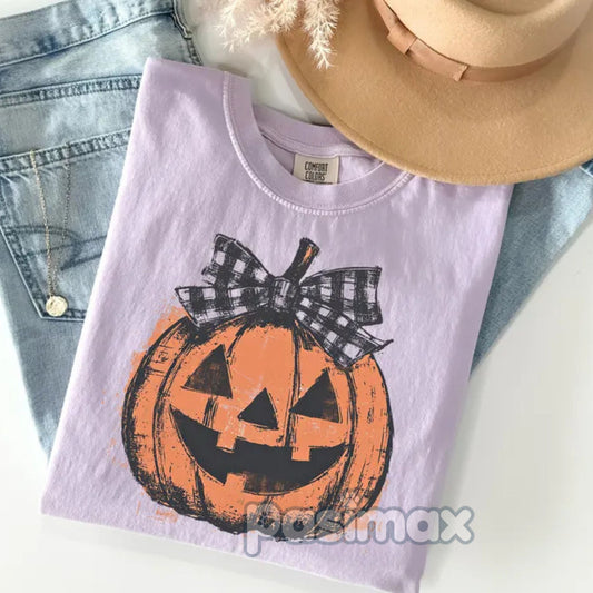 Comfort Colors® Coquette Halloween T-Shirt – Dreamy Jack o Lantern Shirt, Romantic Spooky Season Top, Aesthetic Pumpkin Tee-Pasimax